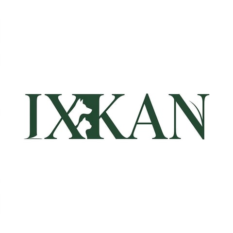 IXIKAN logo text in dark green with stylized letters